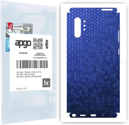 Folia naklejka skórka strukturalna na TYŁ+BOKI do Samsung Galaxy Note 10+ -  Plaster Miodu Niebieski - apgo SKINS