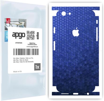 Folia naklejka skórka strukturalna na TYŁ+BOKI do Apple iPhone 6 -  Plaster Miodu Niebieski - apgo SKINS