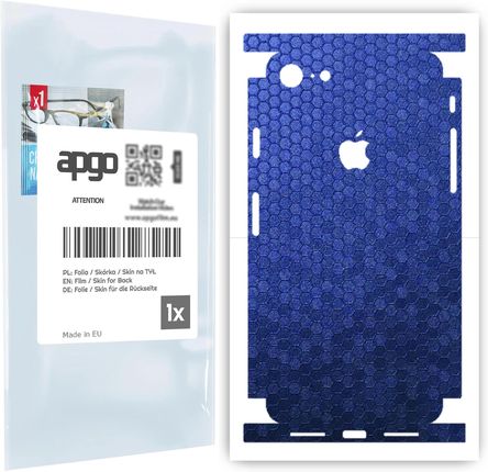 Folia naklejka skórka strukturalna na TYŁ+BOKI do Apple iPhone 8 -  Plaster Miodu Niebieski - apgo SKINS