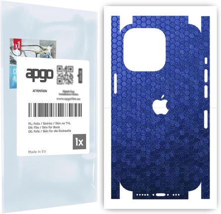 Folia naklejka skórka strukturalna na TYŁ+BOKI do Apple iPhone 13 Pro -  Plaster Miodu Niebieski - apgo SKINS