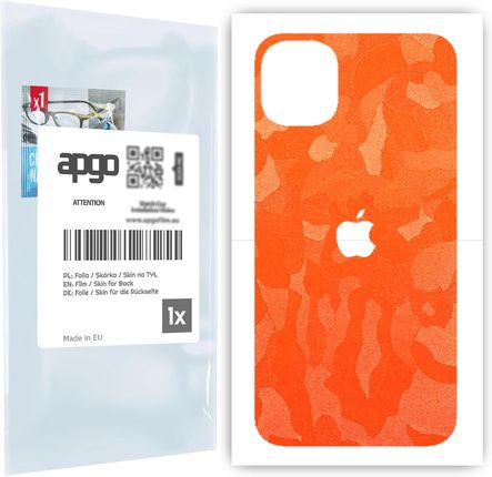Folia naklejka skórka strukturalna na TYŁ do Apple iPhone 11 -  Moro | Camo Pomarańczowy - apgo SKINS
