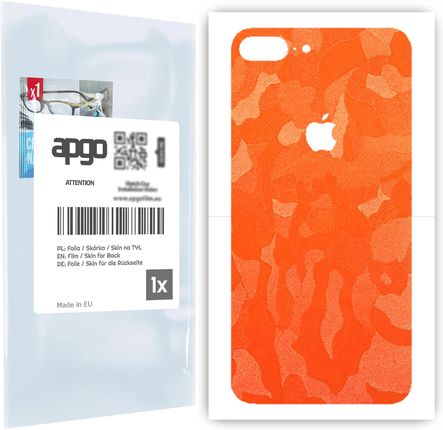Folia naklejka skórka strukturalna na TYŁ do Apple iPhone 7 Plus -  Moro | Camo Pomarańczowy - apgo SKINS