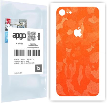 Folia naklejka skórka strukturalna na TYŁ do Apple iPhone 8 -  Moro | Camo Pomarańczowy - apgo SKINS