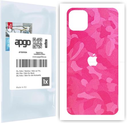 Folia naklejka skórka strukturalna na TYŁ do Apple iPhone 11 Pro Max -  Moro | Camo Różowy - apgo SKINS