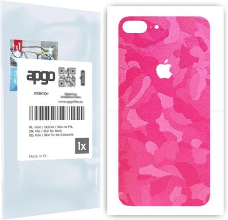 Folia naklejka skórka strukturalna na TYŁ do Apple iPhone 8 Plus -  Moro | Camo Różowy - apgo SKINS