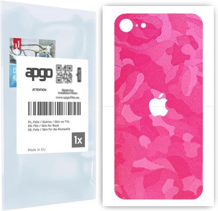Folia naklejka skórka strukturalna na TYŁ do Apple iPhone SE (2020) -  Moro | Camo Różowy - apgo SKINS