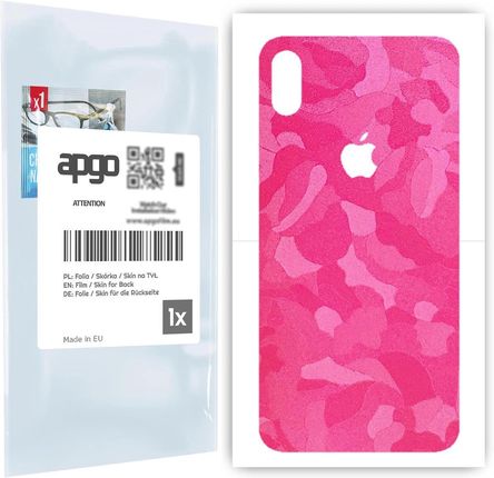Folia naklejka skórka strukturalna na TYŁ do Apple iPhone XS Max -  Moro | Camo Różowy - apgo SKINS