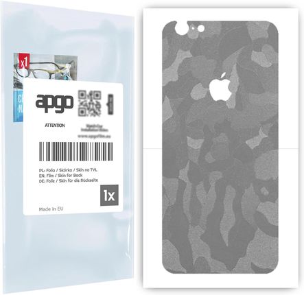 Folia naklejka skórka strukturalna na TYŁ do Apple iPhone 6s -  Moro | Camo Srebrny - apgo SKINS