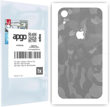 Folia naklejka skórka strukturalna na TYŁ do Apple iPhone XR -  Moro | Camo Srebrny - apgo SKINS
