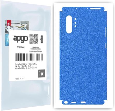 Folia naklejka skórka strukturalna na TYŁ+BOKI do Samsung Galaxy Note 10+ -  Niebieski Pastel Matowy Chropowaty Baranek - apgo SKINS