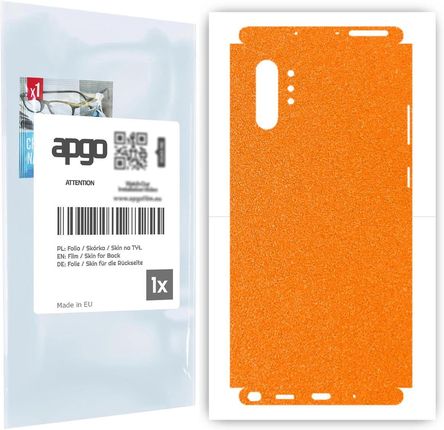 Folia naklejka skórka strukturalna na TYŁ+BOKI do Samsung Galaxy Note 10+ -  Pomarańczowy Pastel Matowy Chropowaty Baranek - apgo SKINS