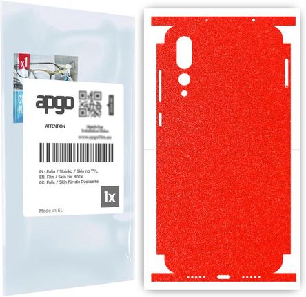 Folia naklejka skórka strukturalna na TYŁ+BOKI do Huawei P20 Pro -  Czerwony Pastel Matowy Chropowaty Baranek - apgo SKINS