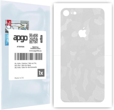 Folia naklejka skórka strukturalna na TYŁ do Apple iPhone 7 -  Moro | Camo Biały - apgo SKINS