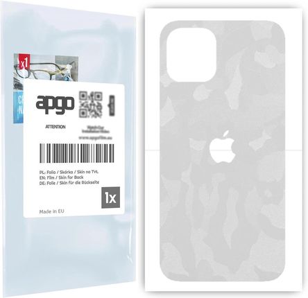 Folia naklejka skórka strukturalna na TYŁ do Apple iPhone 12 -  Moro | Camo Biały - apgo SKINS