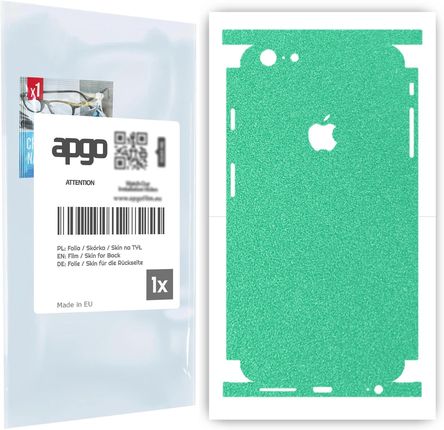 Folia naklejka skórka strukturalna na TYŁ+BOKI do Apple iPhone 6 Plus -  Seledynowy Pastel Matowy Chropowaty Baranek - apgo SKINS