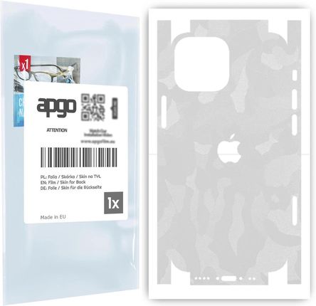Folia naklejka skórka strukturalna na TYŁ+BOKI do Apple iPhone 13 mini -  Moro | Camo Biały - apgo SKINS