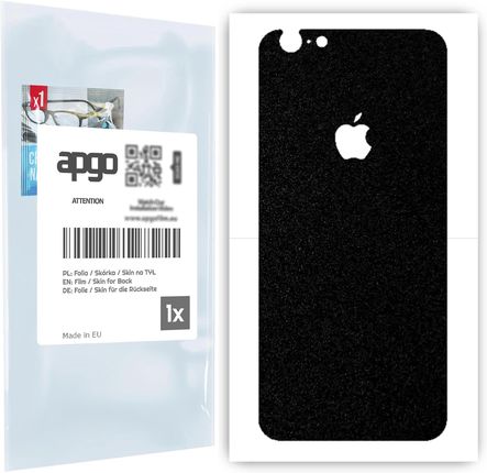 Folia naklejka skórka strukturalna na TYŁ do Apple iPhone 6 Plus -  Czarny Pastel Matowy Chropowaty Baranek - apgo SKINS