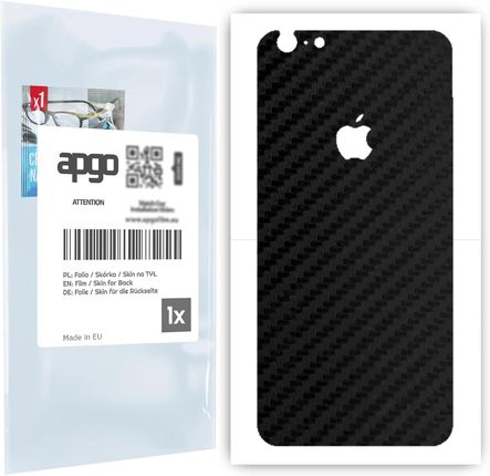 Folia naklejka skórka strukturalna na TYŁ do Apple iPhone 6s Plus -  Carbon Czarny - apgo SKINS