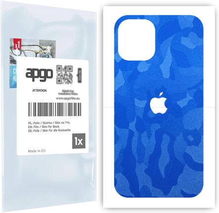 Folia naklejka skórka strukturalna na TYŁ do Apple iPhone 12 mini -  Moro | Camo Niebieski - apgo SKINS