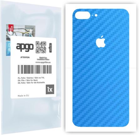 Folia naklejka skórka strukturalna na TYŁ do Apple iPhone 7 Plus -  Carbon Niebieski - apgo SKINS