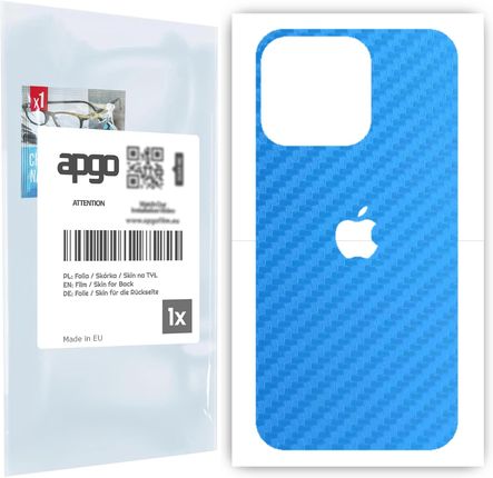 Folia naklejka skórka strukturalna na TYŁ do Apple iPhone 13 Pro -  Carbon Niebieski - apgo SKINS
