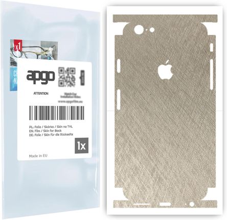 Folia naklejka skórka strukturalna na TYŁ+BOKI do Apple iPhone 6 -  Tytan Srebrny - apgo SKINS