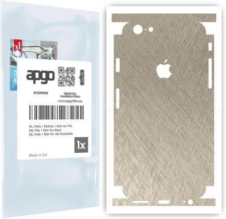 Folia naklejka skórka strukturalna na TYŁ+BOKI do Apple iPhone 6s -  Tytan Srebrny - apgo SKINS