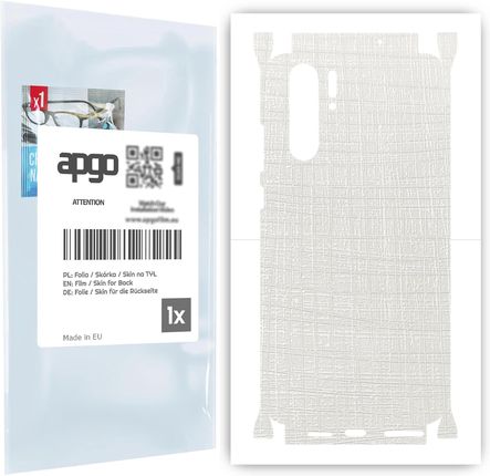 Folia naklejka skórka strukturalna na TYŁ+BOKI do Huawei P30 Pro New Edition -  Tkanina Biała - apgo SKINS