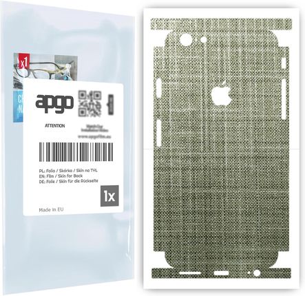 Folia naklejka skórka strukturalna na TYŁ+BOKI do Apple iPhone 6s -  Tkanina Lniana - apgo SKINS