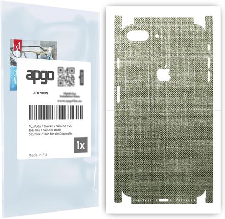 Folia naklejka skórka strukturalna na TYŁ+BOKI do Apple iPhone 8 Plus -  Tkanina Lniana - apgo SKINS