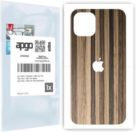 Folia naklejka skórka strukturalna na TYŁ do Apple iPhone 12 -  Drewno Paski Mix - apgo SKINS