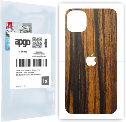 Folia naklejka skórka strukturalna na TYŁ do Apple iPhone 11 -  Drewno Tygrysie - apgo SKINS