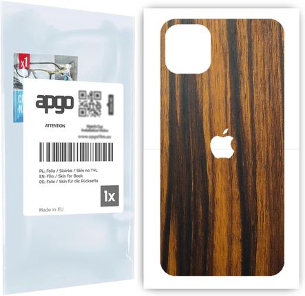 Folia naklejka skórka strukturalna na TYŁ do Apple iPhone 11 Pro Max -  Drewno Tygrysie - apgo SKINS