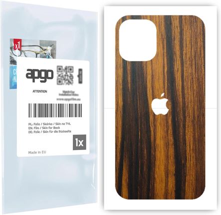 Folia naklejka skórka strukturalna na TYŁ do Apple iPhone 12 mini -  Drewno Tygrysie - apgo SKINS