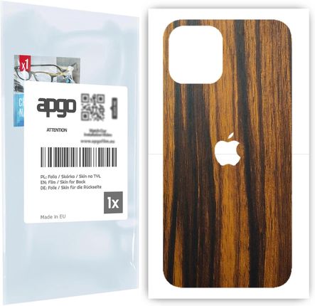 Folia naklejka skórka strukturalna na TYŁ do Apple iPhone 12 Pro -  Drewno Tygrysie - apgo SKINS