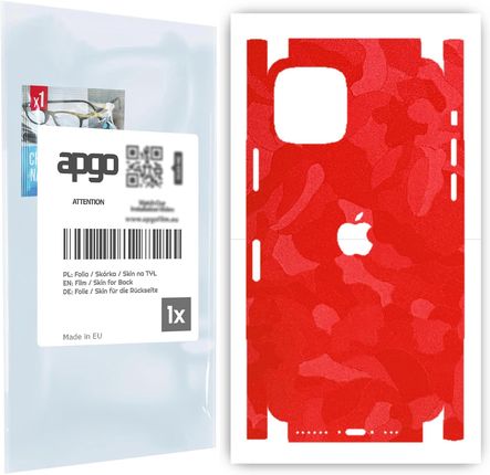 Folia naklejka skórka strukturalna na TYŁ+BOKI do Apple iPhone 11 Pro -  Moro | Camo Czerwony - apgo SKINS