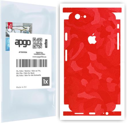 Folia naklejka skórka strukturalna na TYŁ+BOKI do Apple iPhone 6s -  Moro | Camo Czerwony - apgo SKINS