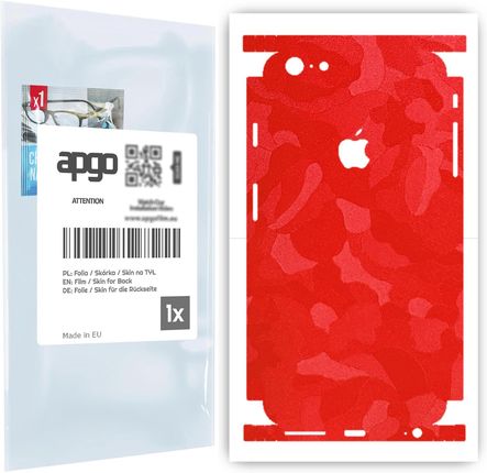 Folia naklejka skórka strukturalna na TYŁ+BOKI do Apple iPhone 6s Plus -  Moro | Camo Czerwony - apgo SKINS