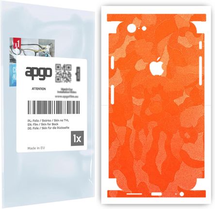 Folia naklejka skórka strukturalna na TYŁ+BOKI do Apple iPhone 6 -  Moro | Camo Pomarańczowy - apgo SKINS