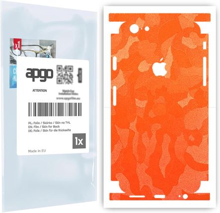 Folia naklejka skórka strukturalna na TYŁ+BOKI do Apple iPhone 6s -  Moro | Camo Pomarańczowy - apgo SKINS