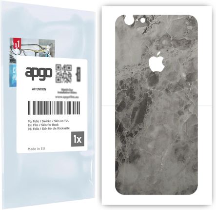Folia naklejka skórka strukturalna na TYŁ do Apple iPhone 6s -  Marmur Czarny - apgo SKINS
