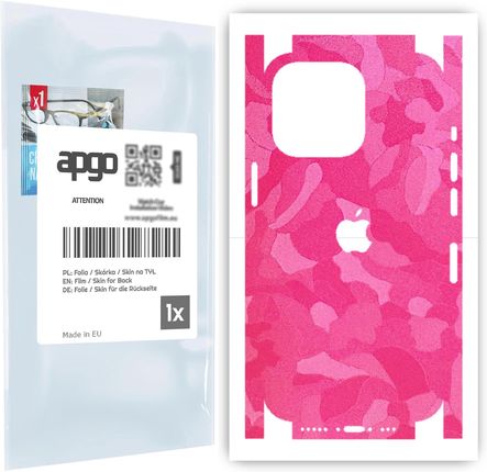 Folia naklejka skórka strukturalna na TYŁ+BOKI do Apple iPhone 13 Pro -  Moro | Camo Różowy - apgo SKINS