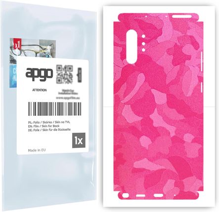 Folia naklejka skórka strukturalna na TYŁ+BOKI do Samsung Galaxy Note 10+ -  Moro | Camo Różowy - apgo SKINS