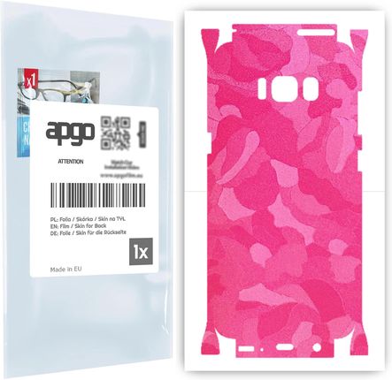 Folia naklejka skórka strukturalna na TYŁ+BOKI do Samsung Galaxy S8 -  Moro | Camo Różowy - apgo SKINS