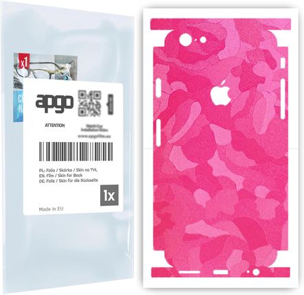 Folia naklejka skórka strukturalna na TYŁ+BOKI do Apple iPhone 6s -  Moro | Camo Różowy - apgo SKINS