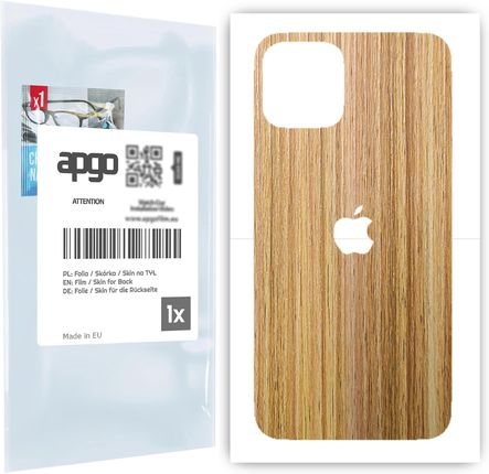 Folia naklejka skórka strukturalna na TYŁ do Apple iPhone 11 Pro -  Drewno Dąb Miodowy - apgo SKINS