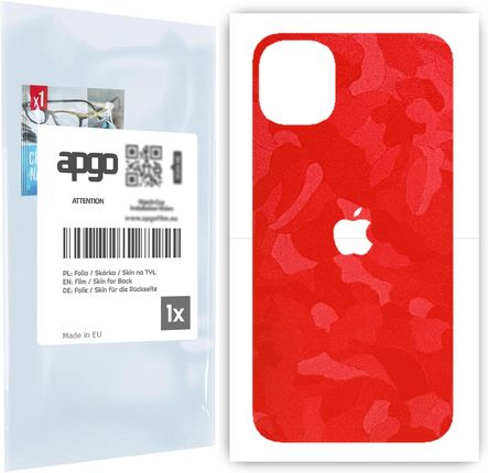 Folia naklejka skórka strukturalna na TYŁ do Apple iPhone 11 -  Moro | Camo Czerwony - apgo SKINS