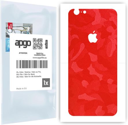 Folia naklejka skórka strukturalna na TYŁ do Apple iPhone 6s -  Moro | Camo Czerwony - apgo SKINS