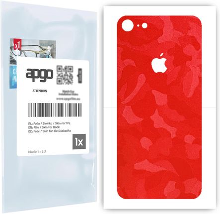 Folia naklejka skórka strukturalna na TYŁ do Apple iPhone 7 -  Moro | Camo Czerwony - apgo SKINS