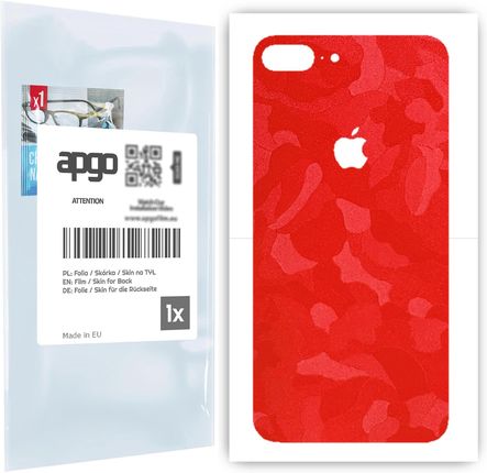 Folia naklejka skórka strukturalna na TYŁ do Apple iPhone 8 Plus -  Moro | Camo Czerwony - apgo SKINS